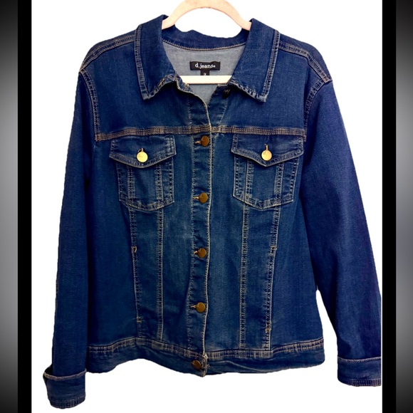 d. jeans Jackets & Blazers - D.JEANS Women’s Blue Denim Stretch Jeans Jacket Sz 1X